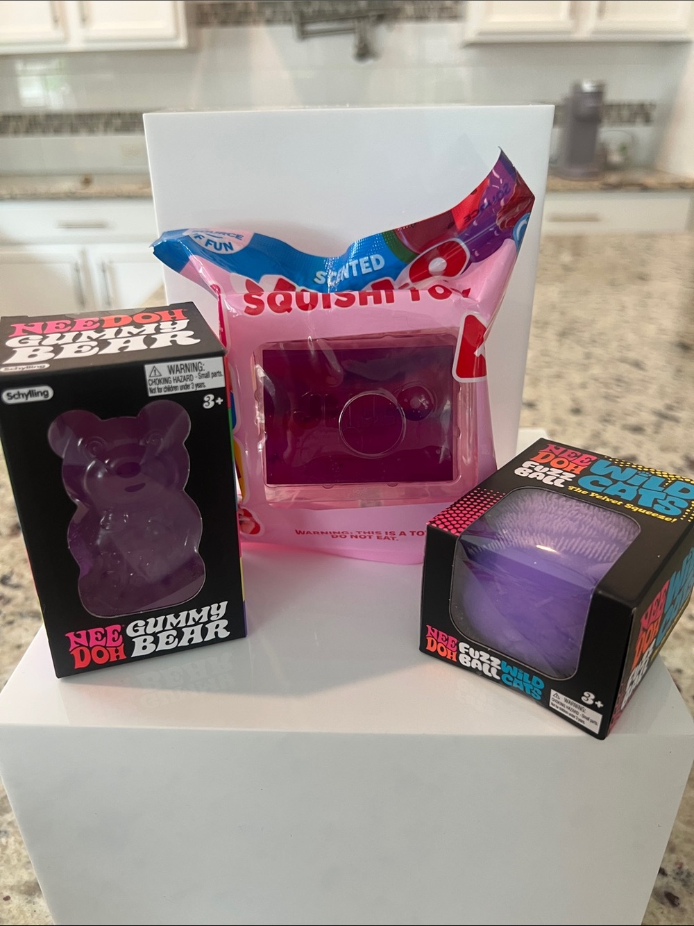 Needoh PURPLE wild cat, gummy bear and squishi grape jello- all for 1 price